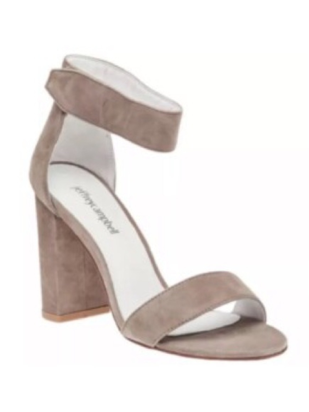 JEFFERY CAMPBELL Lindsay Ankle Strap Sandal w Block Heel Taupe